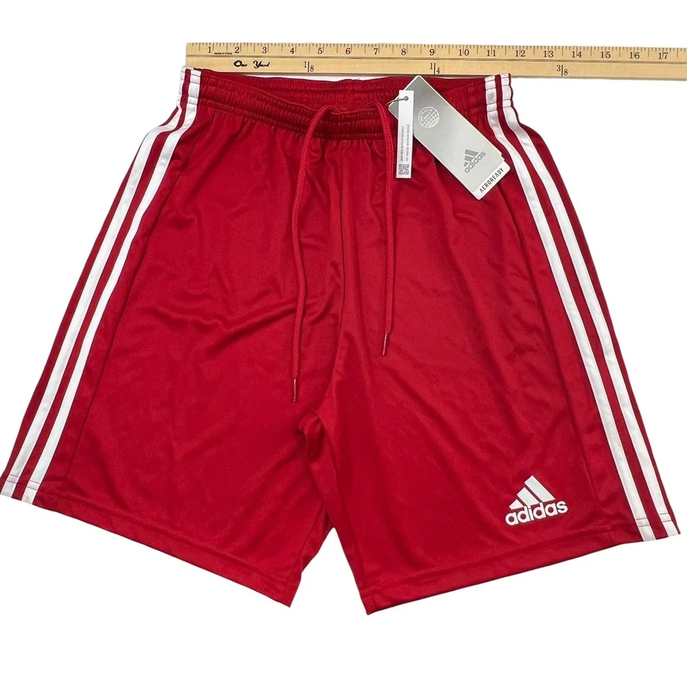 Adidas Kids Red Soccer Shorts Primegreen AEROREADY Drawstring‎ Size S Activewear